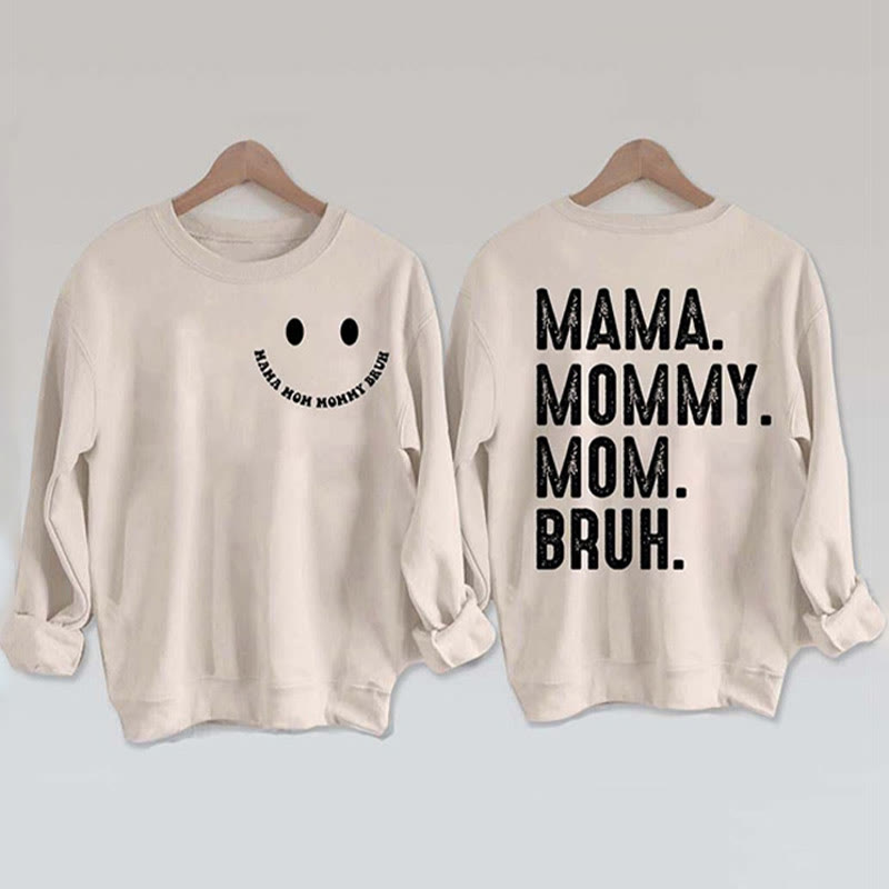 Plus Size Mom Print Sweatshirt - Beige - 3XL - image 0