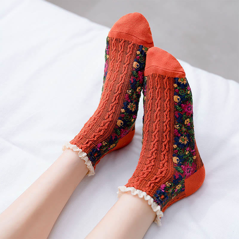 Vintage Lace Ankle Socks(5 Pairs) - image 2