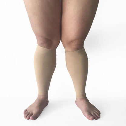 Plus Size Footless Compression Sleeve Socks Unisex - Skin - 7XL - image 4