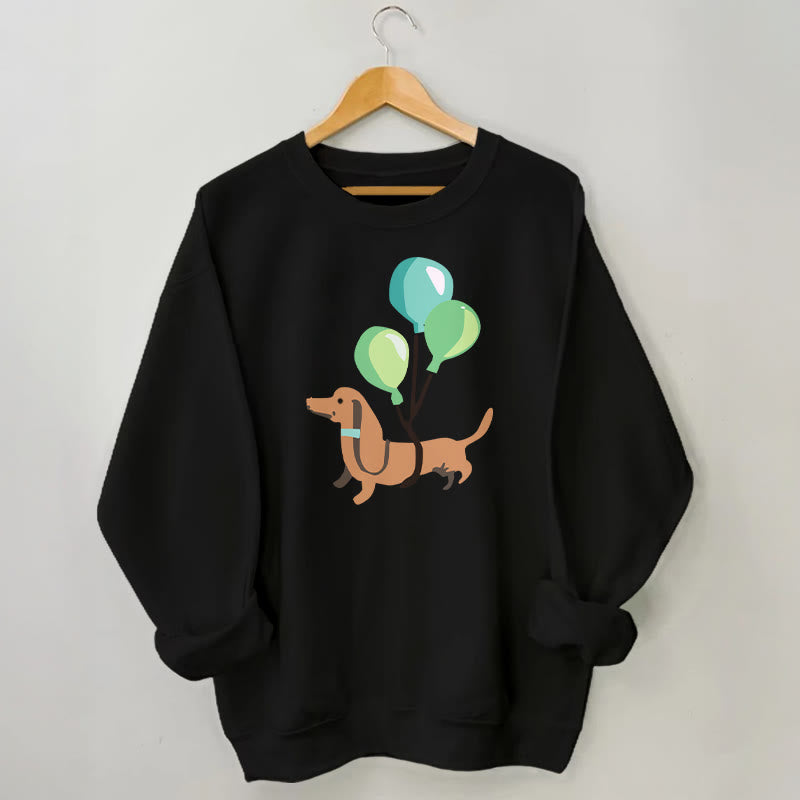 Plus Size Balloon Dachshund Sweatshirt - Black - 3XL - image 2