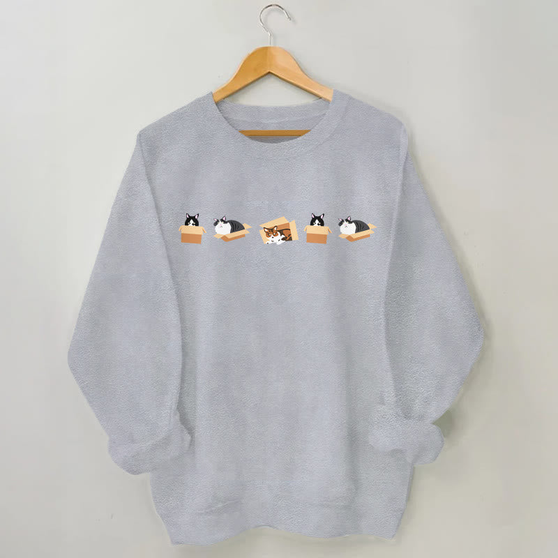 Plus Size Box Cat Sweatshirt - Grey - 3XL - image 2