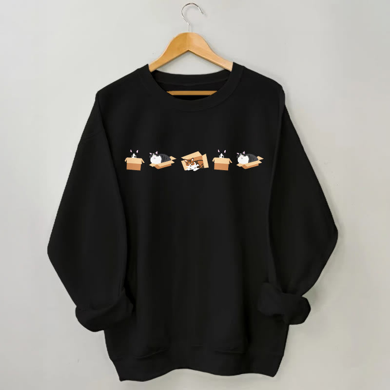 Plus Size Box Cat Sweatshirt - Black - 3XL - image 3