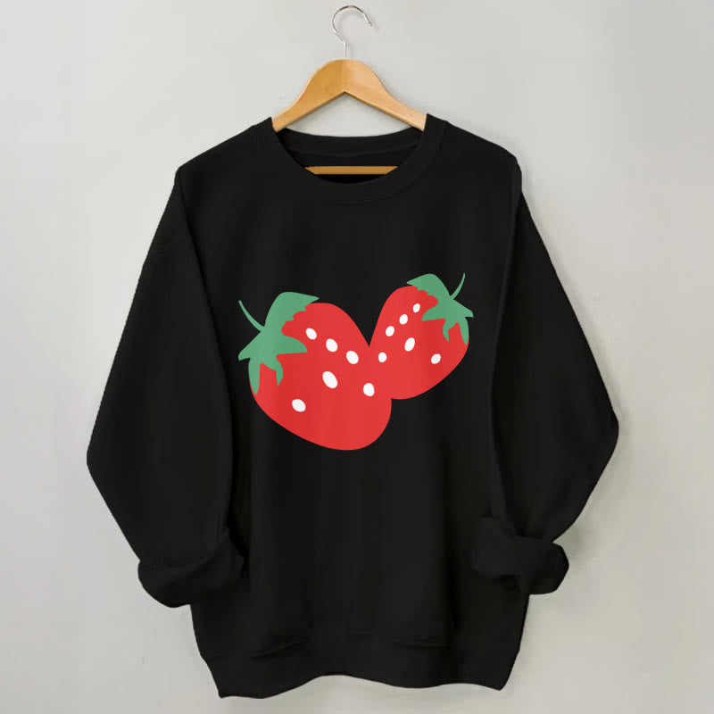 Plus Size Strawberry Sweatshirt - Black - 3XL - image 3