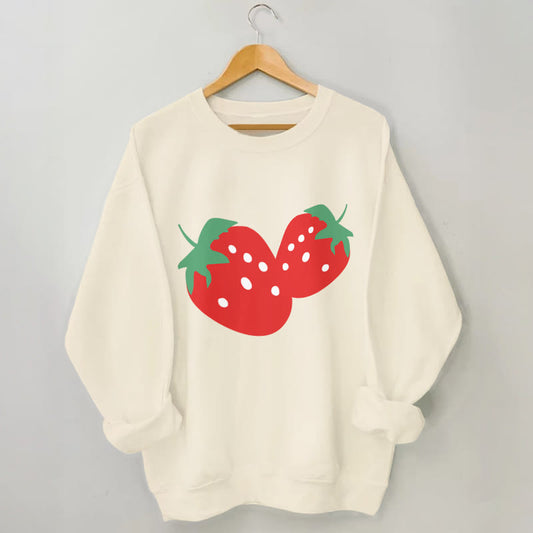 Plus Size Strawberry Sweatshirt - Apricot - 3XL - image 1