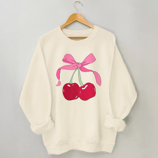 Plus Size Big Cherry Sweatshirt - Apricot - 3XL - image 1