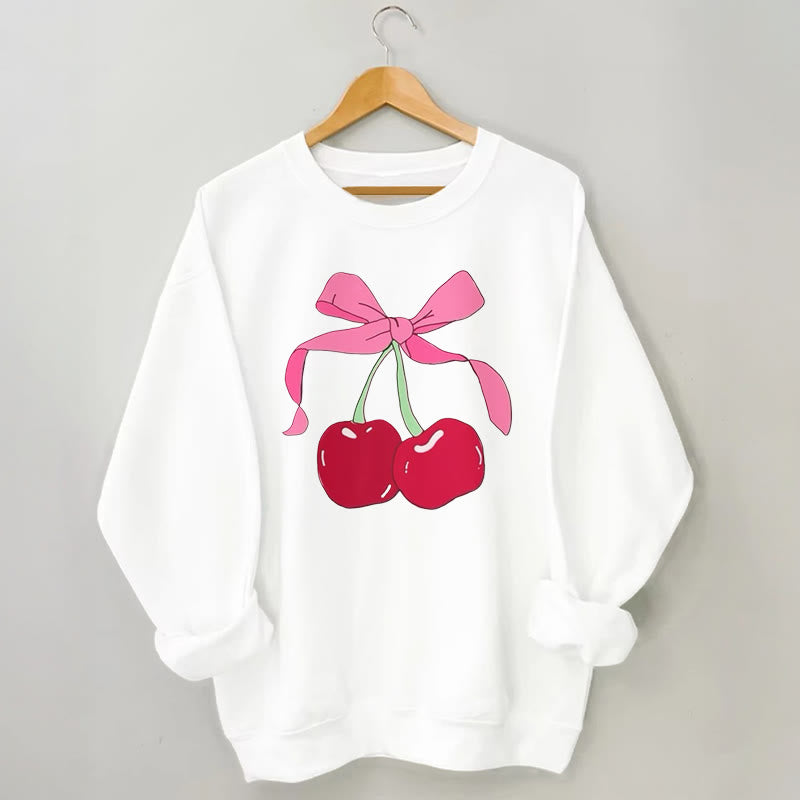 Plus Size Big Cherry Sweatshirt - White - 3XL - image 4