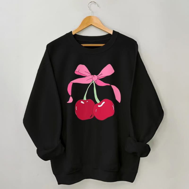 Plus Size Big Cherry Sweatshirt - Black - 3XL - image 3
