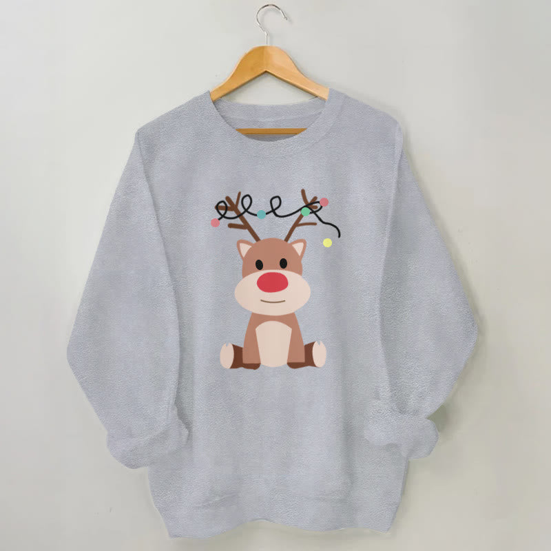 Plus Size Elk Sweatshirt - Grey - 3XL - image 2