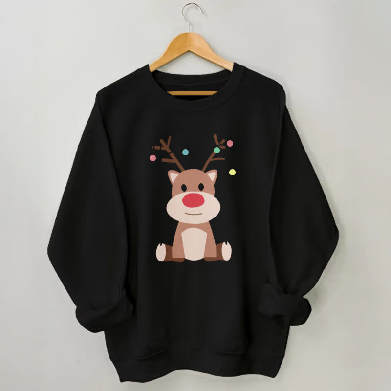 Plus Size Elk Sweatshirt - Black - 3XL - image 3