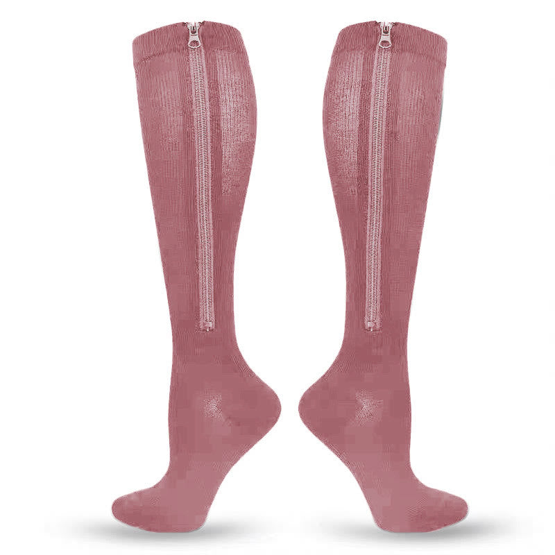 2XL-7XL Plus Size Solid Color Zipper Compression Socks - image 3