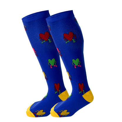 Plusock Plus Size Funny Pattern Compression Socks 2XL-7XL - Navy Blue - 7XL - image 2