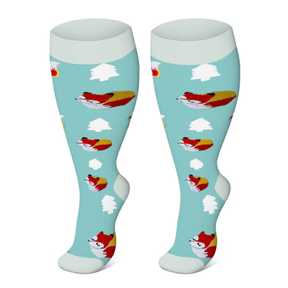 Plus Size Penguin Fox Compression Socks 2XL-7XL(3 Pairs) - image 7