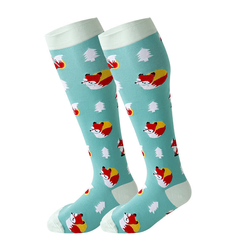 2XL-7XL Plus Size Penguin Fox Compression Socks - Fox - 7XL - image 4