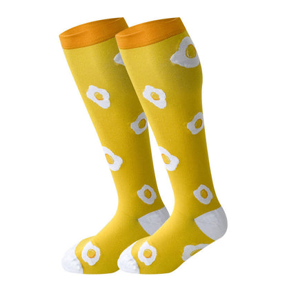 2XL-7XL Plus Size Yellow Series Compression Socks - Fried Eggs - 7XL - image 4