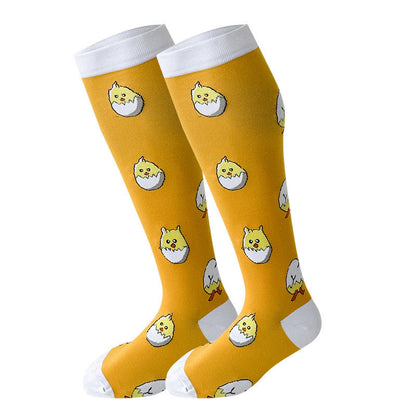 2XL-7XL Plus Size Yellow Series Compression Socks(3 Pairs) - Chicken - 7XL - image 3