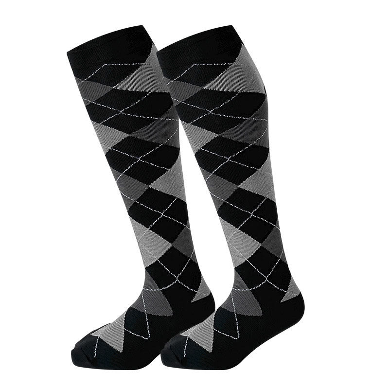 Plus Size Rhombus Compression Socks 2XL-7XL(3 Pairs) - Rhombus - 7XL - image 3