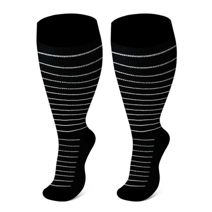 Plus Size Rhombus Compression Socks 2XL-7XL(3 Pairs) - image 8