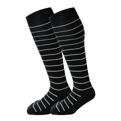Plus Size Rhombus Compression Socks 2XL-7XL(3 Pairs) - Stripes - 7XL - image 2
