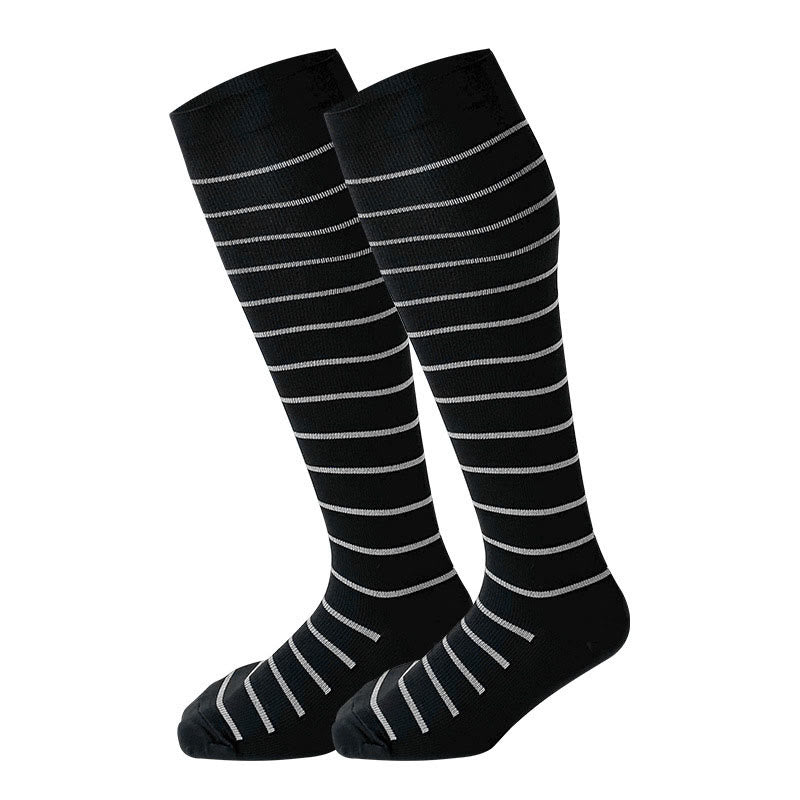 2XL-7XL Plus Size Rhombus Compression Socks - Stripes - 7XL - image 2