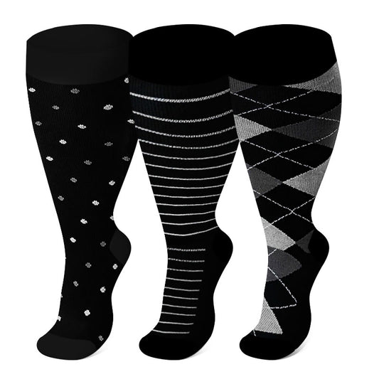 2XL-7XL Plus Size Rhombus Compression Socks - image 0