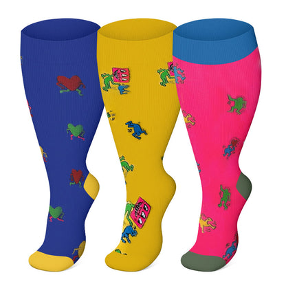 Plusock Plus Size Funny Pattern Compression Socks 2XL-7XL - image 0