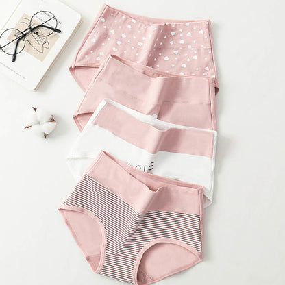 Plus Size Pink Love Heart Panty(5 Packs)