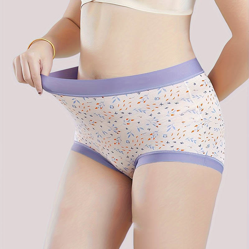 Plus Size Elegant Flowers Panty(4 Packs)
