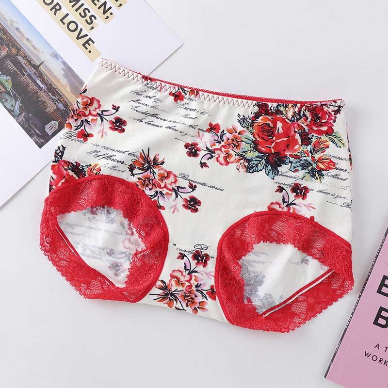 Lace Panty(4 Packs) - Red - XL - image 15