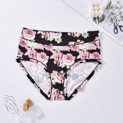 Plus Size Soft Flowers Panty(4 Packs)