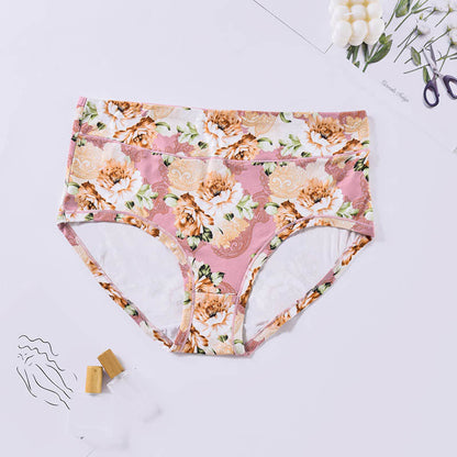 Plus Size Soft Flowers Panty(4 Packs)