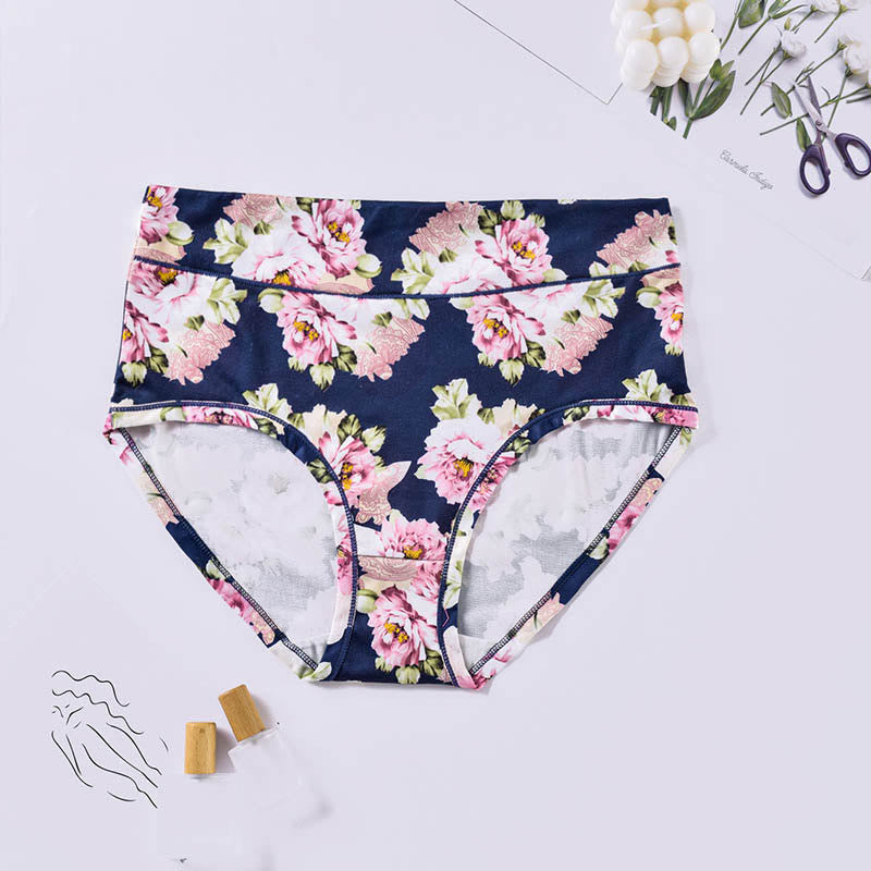 Soft Flowers Panty(4 Packs) - Navy Blue - 4XL - image 8