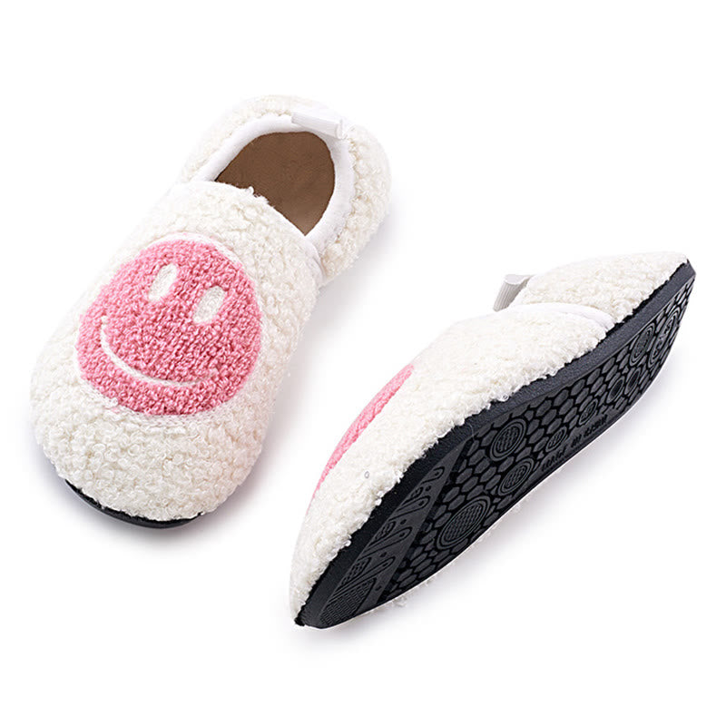 Plus Size Pink Smiley Face Slippers