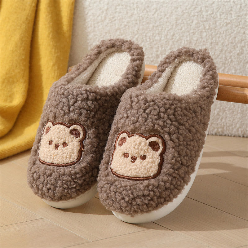Plus Size Cartoon Bear Slippers - Coffee - EU43-44(US9-10) - image 10