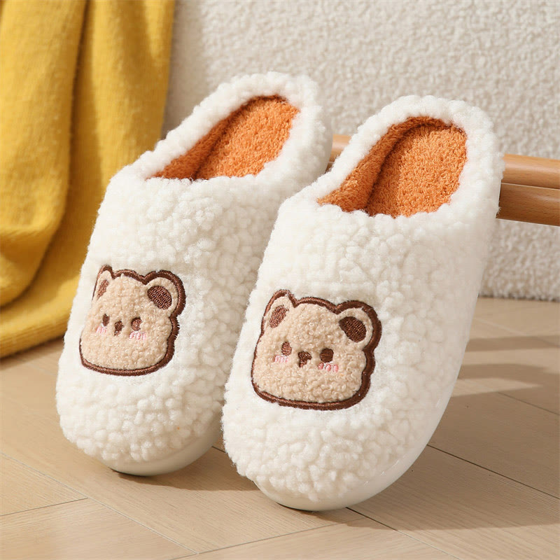 Plus Size Cartoon Bear Slippers - White - EU43-44(US9-10) - image 9