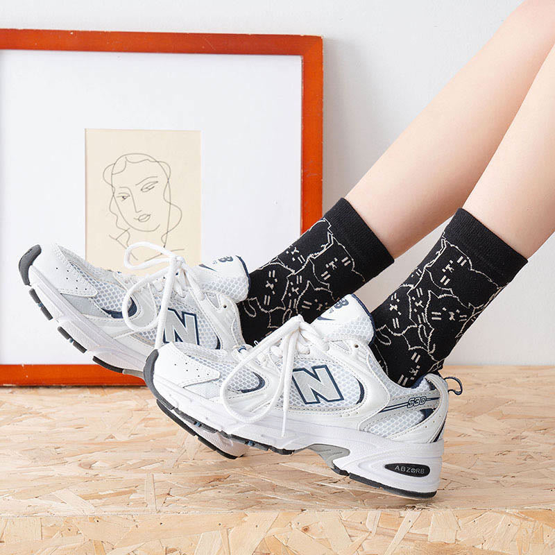 Line Cat Quarter Socks(5 Pairs) - image 6