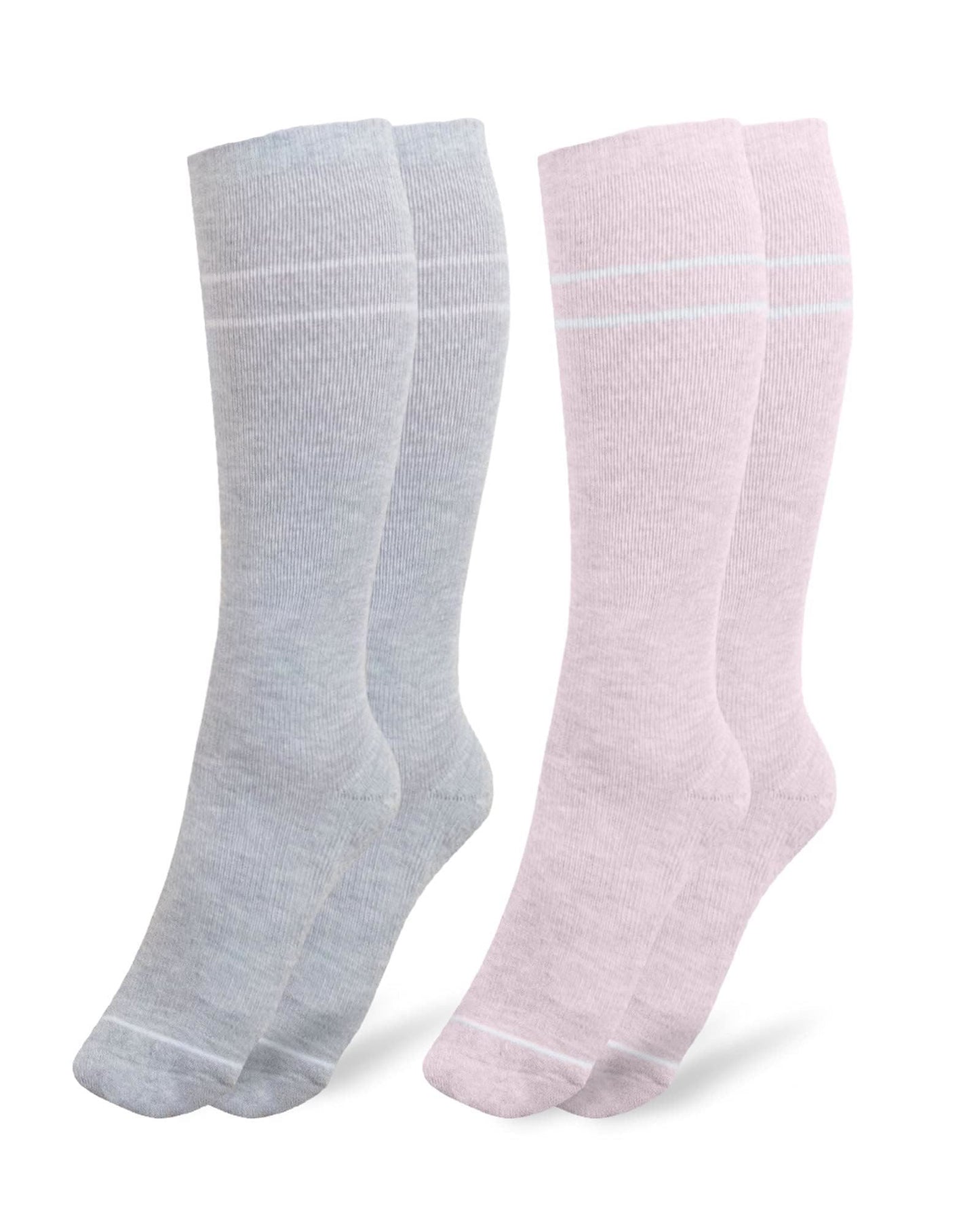 Double Bars Solid Color Compression Socks(6 Pairs)