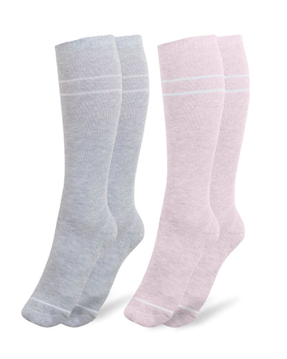 Double Bars Solid Color Compression Socks(6 Pairs)