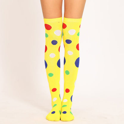 Colorful Dots Thigh High Socks(5 Pairs)