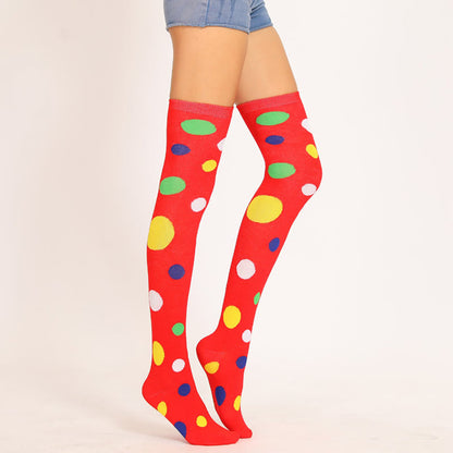 Colorful Dots Thigh High Socks(5 Pairs)
