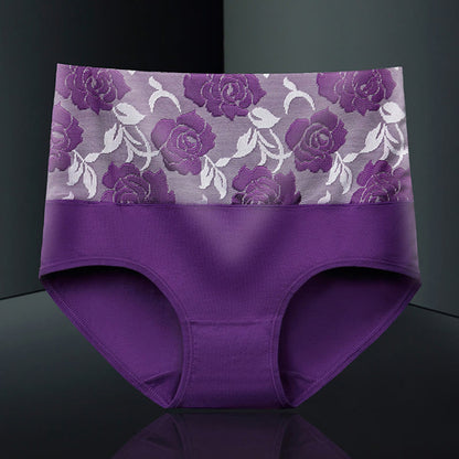 Exquisite Printing Panty(4 Packs) - Purple - 5XL - image 5