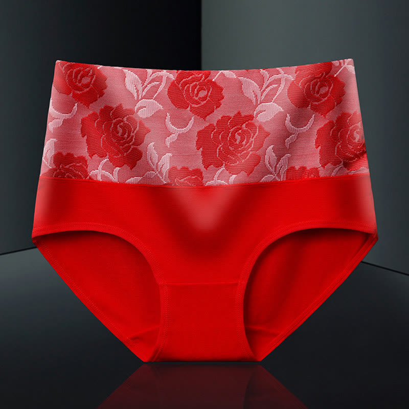 Exquisite Printing Panty(4 Packs) - Red - 5XL - image 11