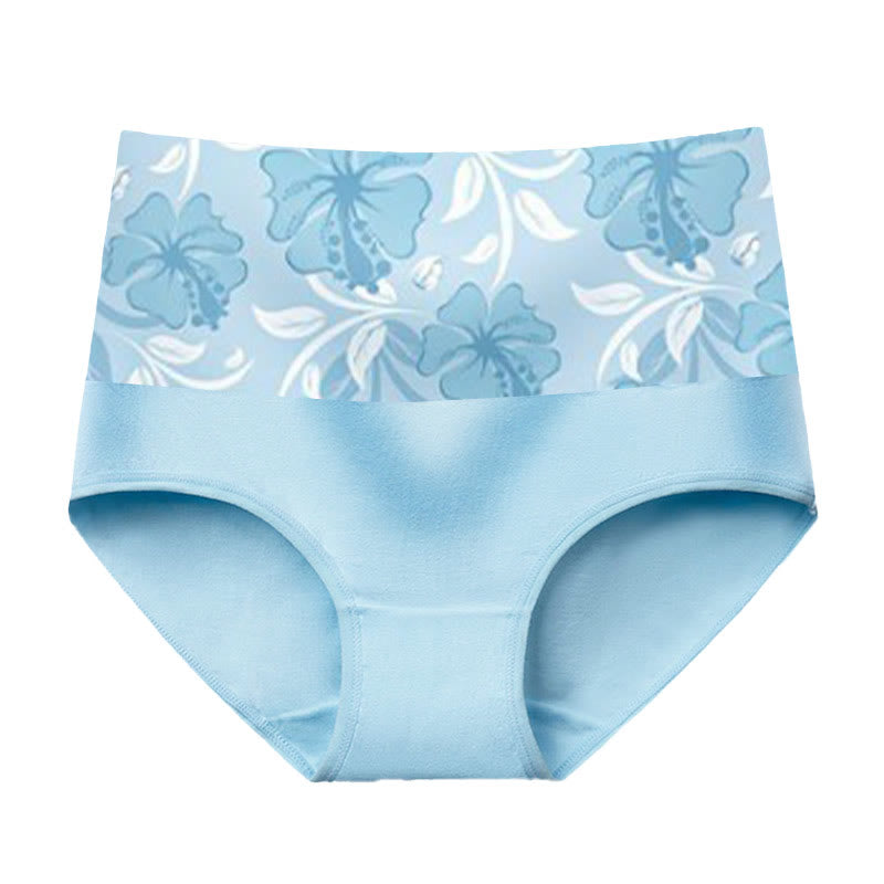 Pure Color Flowers Panty(3 Packs) - Blue - 5XL - image 7