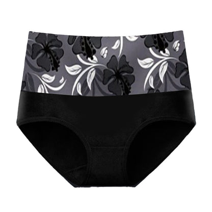 Pure Color Flowers Panty(3 Packs) - Black - 5XL - image 6