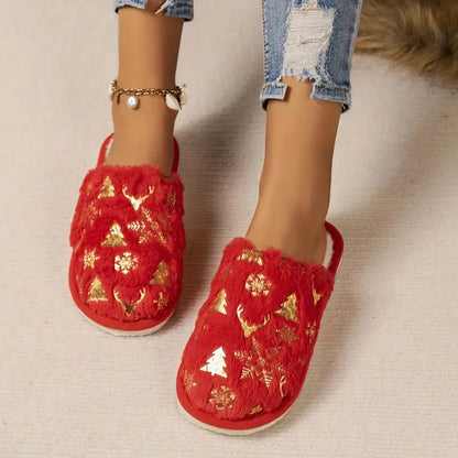 Plus Size Christmas Tree Slippers - Red - EU44-45(U10-11) - image 2