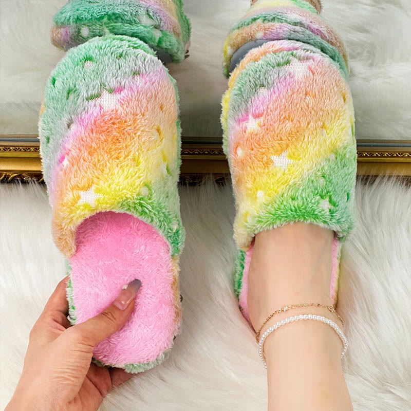 Plus Size Star Tie Dye Slippers - Yellow - EU40-41(U7-7.5) - image 1