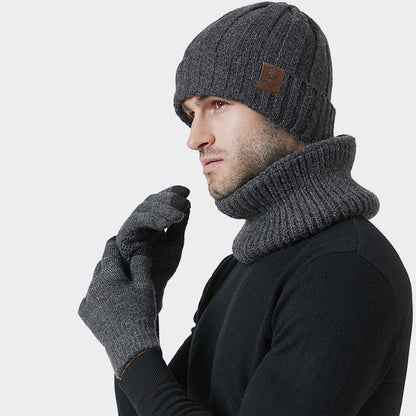 Fashionable Warm Gloves Beanie Scarf 3 In 1 Set