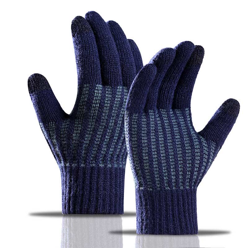 Thickening Warmth Gloves - Navy Blue - One Size - image 4
