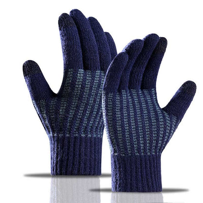 Thickening Warmth Gloves - Navy Blue - One Size - image 4