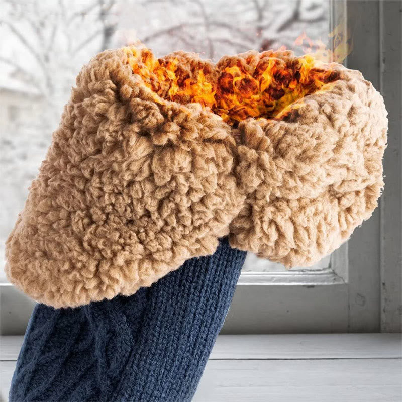 Plus Size Thickened Knitted Home Slipper Socks - image 4