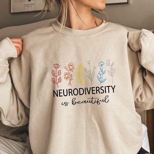 Plus Size Flower Text Sweatshirt - Khaki - 3XL - image 0